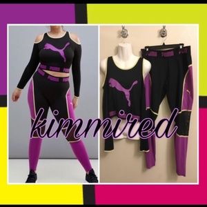 Black/Purple/Yellow PUMA Work Out Set ~ 5XL=2X/3X